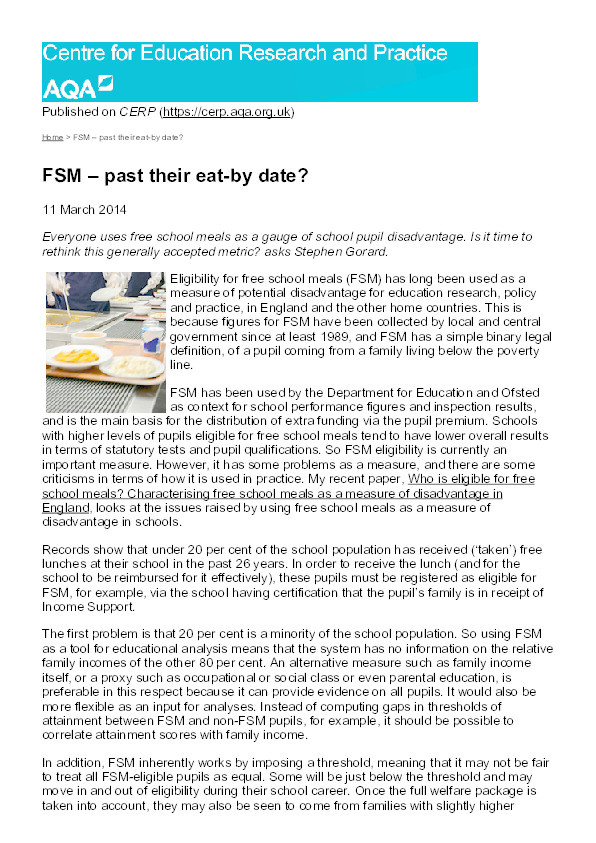 FSM – past their eat-by date? Thumbnail