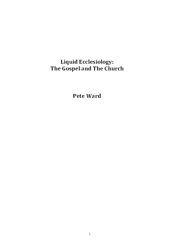 Liquid Ecclesiology: The Gospel and The Church Thumbnail
