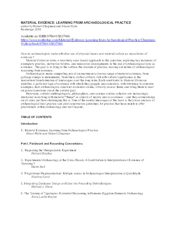 Material Evidence: Learning from Archaeological Practice Thumbnail