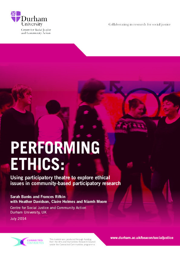 Performing Ethics: Using participatory theatre to explore ethical issues in community-based participatory research Thumbnail