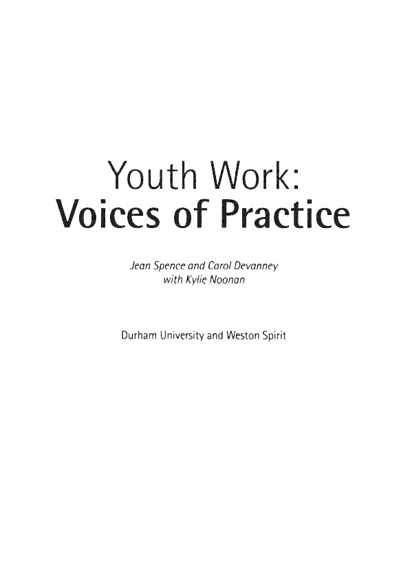 Youth Work: voices of practice Thumbnail