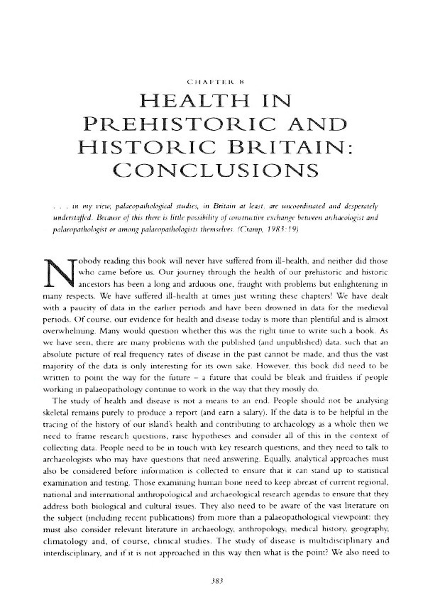 Health and disease in Britain: from prehistory to the present day Thumbnail