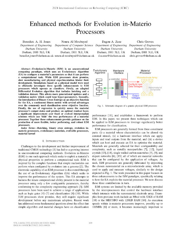 Enhanced Methods for Evolution in-Materio Processors Thumbnail