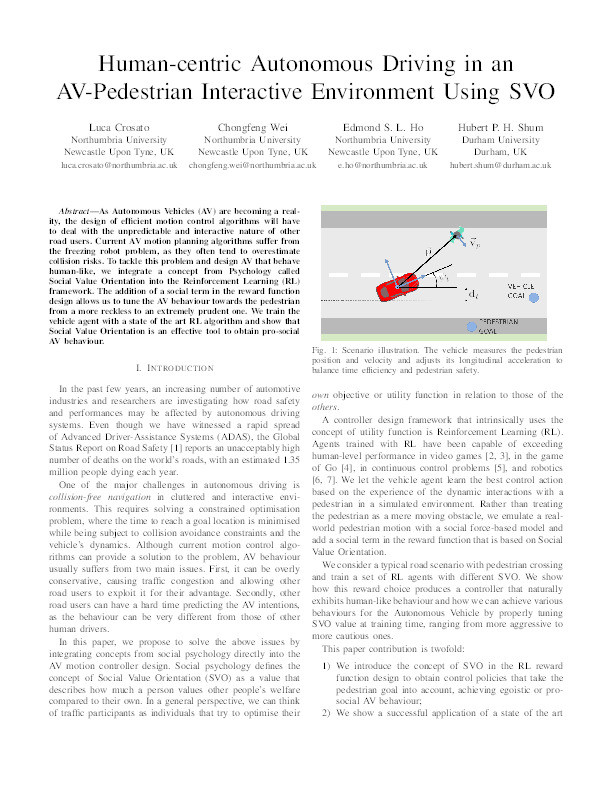Human-centric Autonomous Driving in an AV-Pedestrian Interactive Environment Using SVO Thumbnail