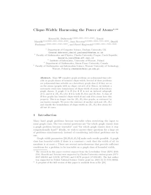 Clique-Width: Harnessing the Power of Atoms Thumbnail