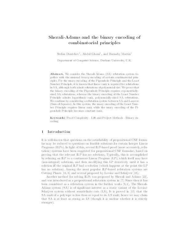 Sherali-Adams and the binary encoding of combinatorial principles Thumbnail