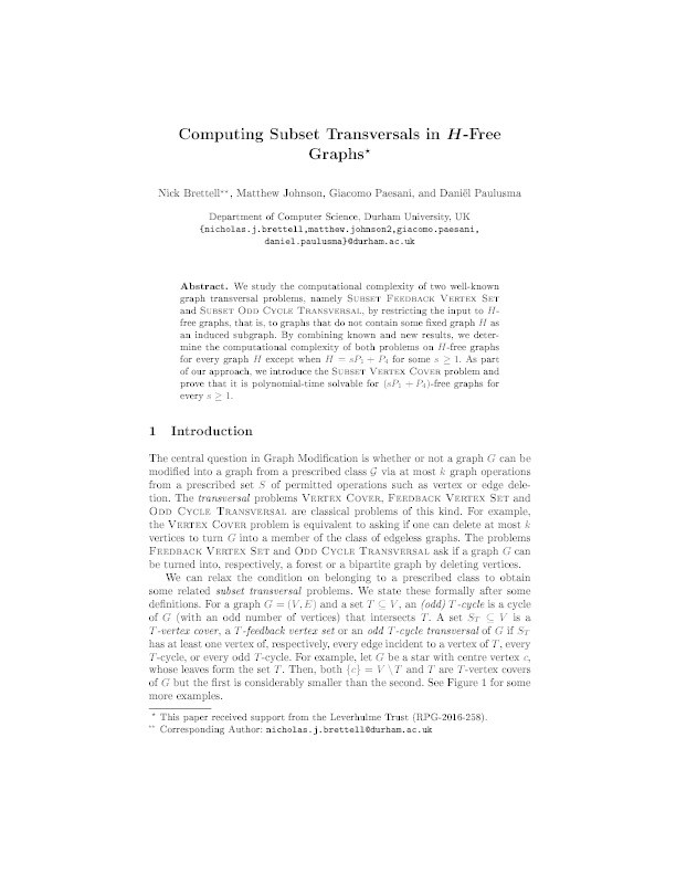 Computing subset transversals in H-free graphs Thumbnail