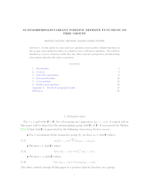 Automorphism-invariant positive definite functions on free groups Thumbnail