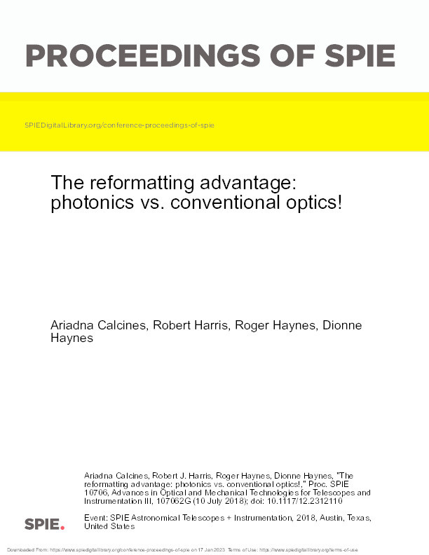 The reformatting advantage: photonics vs conventional optics! Thumbnail