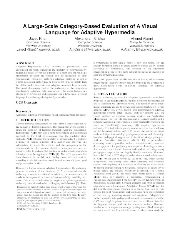 A large-scale category-based evaluation of a visual language for adaptive hypermedia Thumbnail