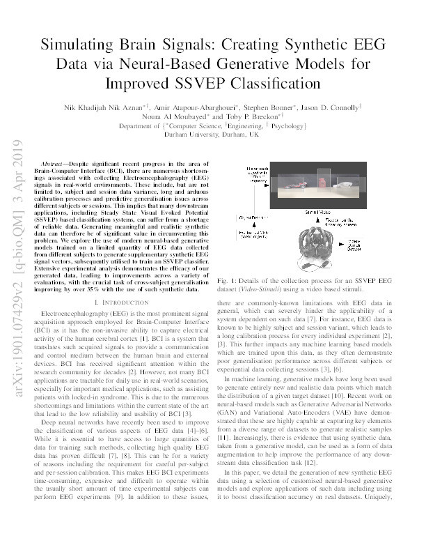 Simulating Brain Signals: Creating Synthetic EEG Data via Neural-Based Generative Models for Improved SSVEP Classification Thumbnail