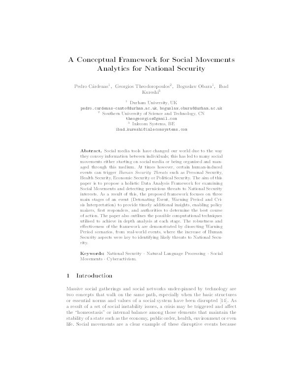 A conceptual framework for social movements analytics for national security Thumbnail