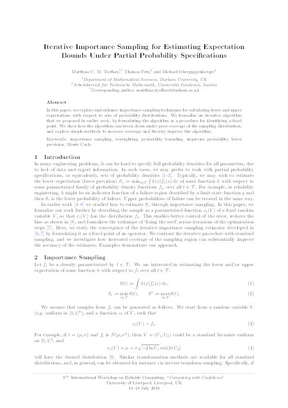 Iterative Importance Sampling for Estimating Expectation Bounds Under Partial Probability Specifications Thumbnail