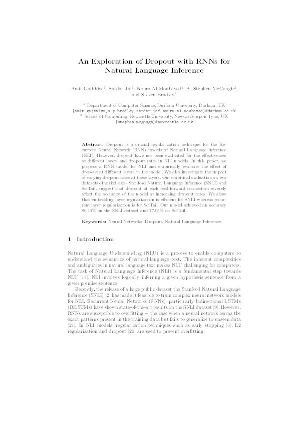 An Exploration of Dropout with RNNs for Natural Language Inference Thumbnail