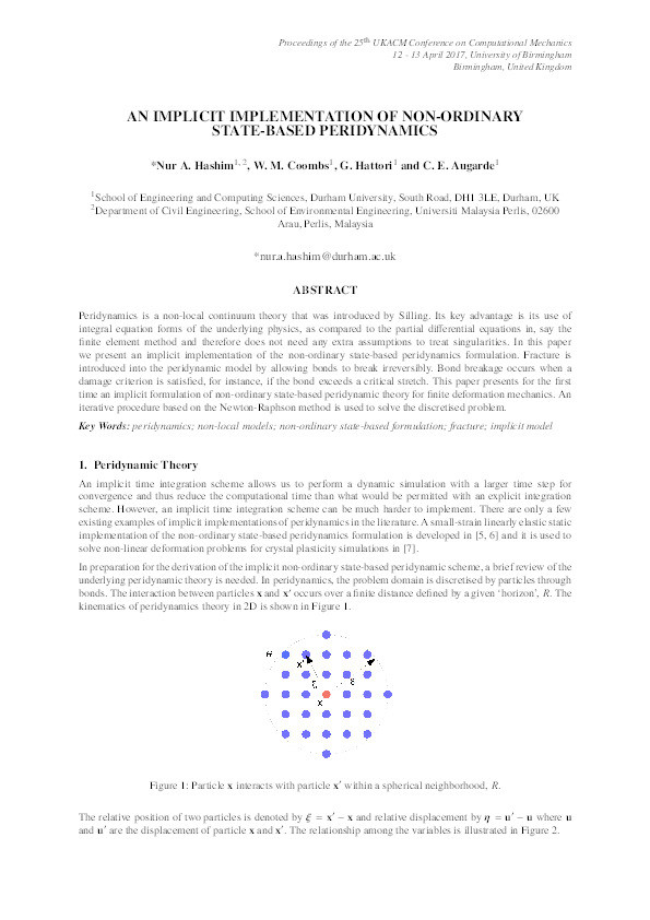 An implicit implementation of non-ordinary state-based peridynamics Thumbnail