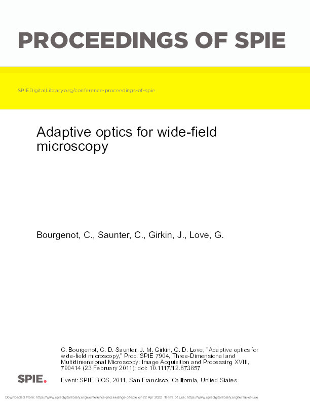 Adaptive optics for wide-field microscopy Thumbnail