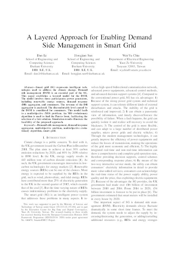 A Layered Approach for Enabling Demand Side Management in Smart Grid Thumbnail