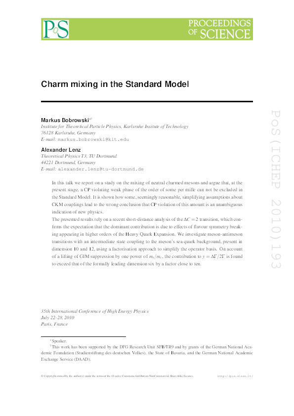 Charm mixing in the Standard Model Thumbnail