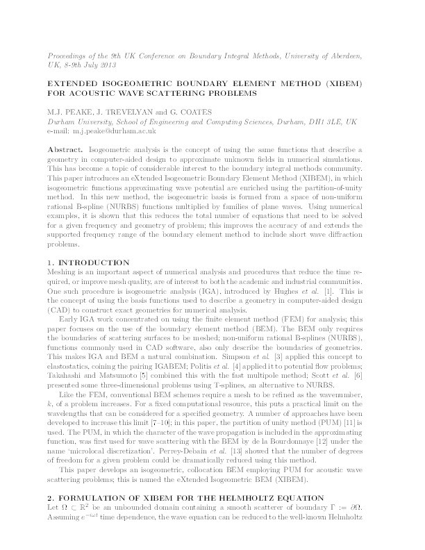 Isogeometric partition-of-unity boundary integral method for acoustic wave scattering problems Thumbnail