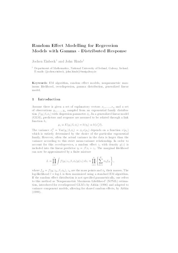 Random Effect Modelling for Regression Models with Gamma-distributed response Thumbnail