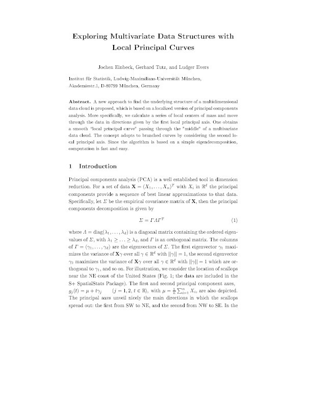 Exploring Multivariate Data Structures with Local Principal Curves Thumbnail