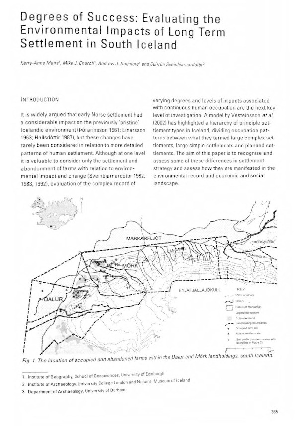 Degrees of success: evaluating the environmental impacts of long term settlement in south Iceland Thumbnail