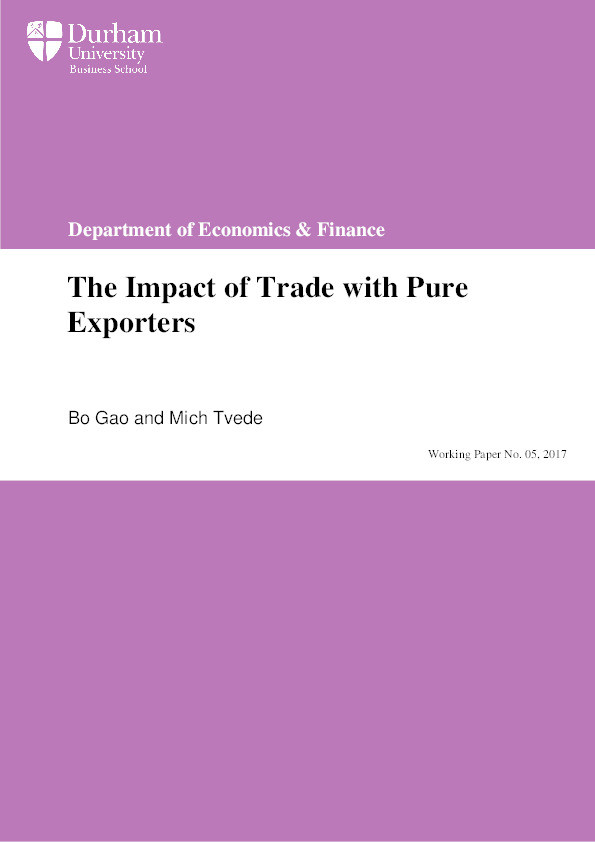 The impact of trade with pure exporters Thumbnail