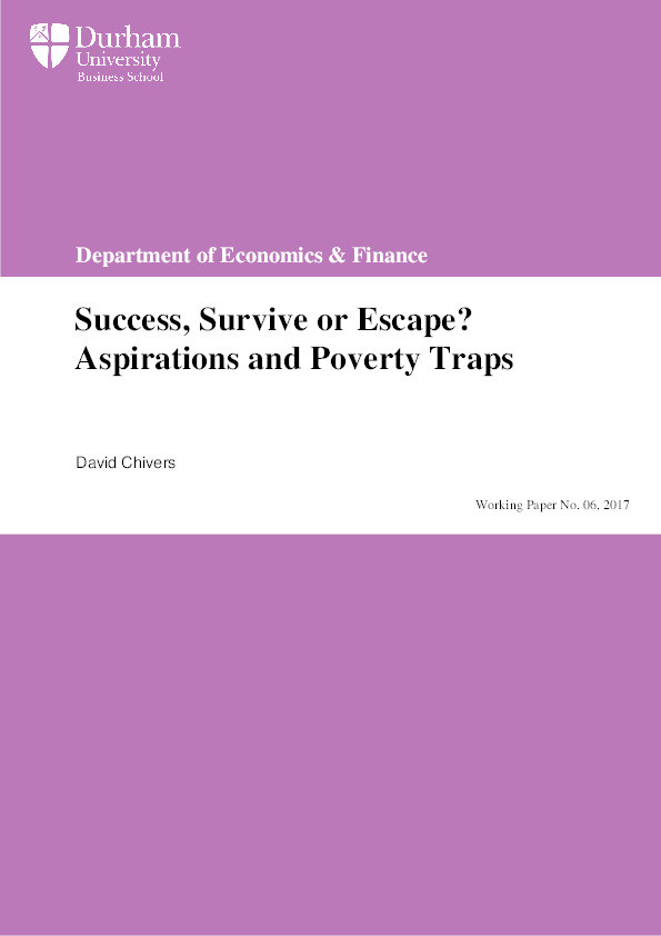 Success, survive or escape? aspirations and poverty traps Thumbnail