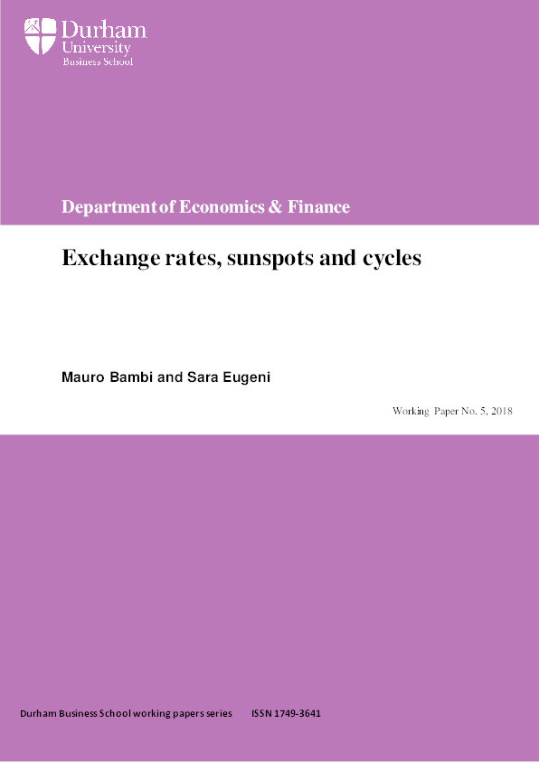 Exchange rates, sunspots and cycles Thumbnail