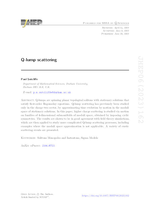 Q-lump scattering Thumbnail