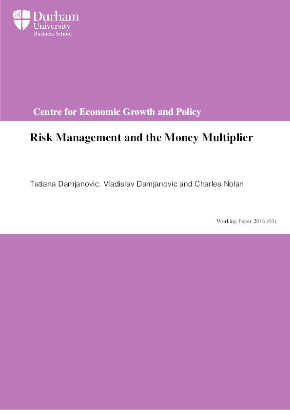 Risk Management and the Money Multiplier Thumbnail