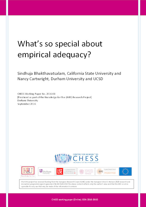 What’s so special about empirical adequacy? Thumbnail
