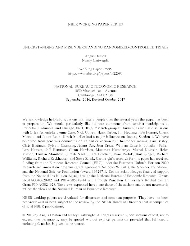 Understanding and misunderstanding randomized controlled trials Thumbnail