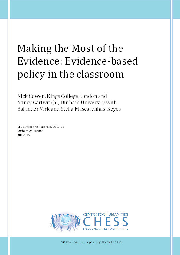 Making the Most of the Evidence: Evidence-based policy in the classroom Thumbnail