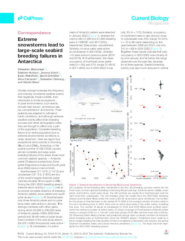 Extreme snowstorms lead to large-scale seabird breeding failures in Antarctica Thumbnail