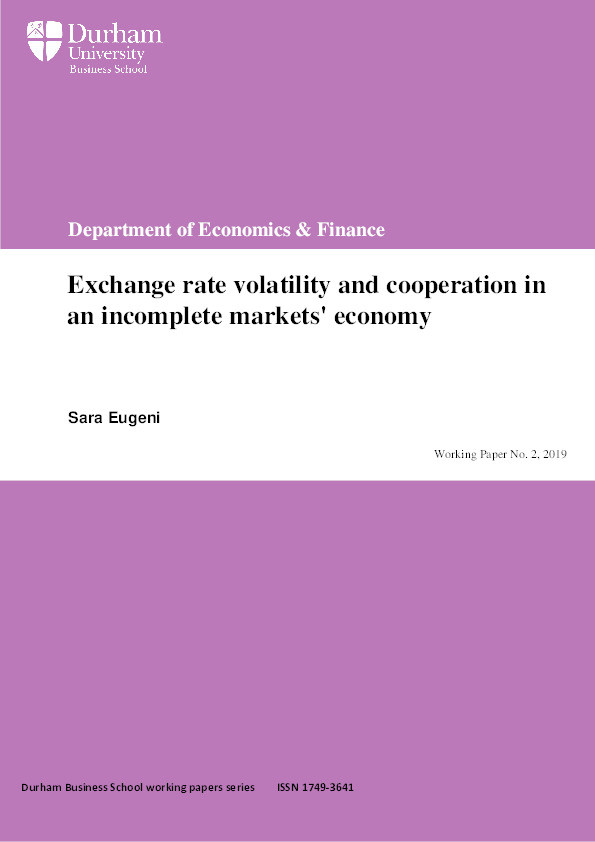 Exchange rate volatility and cooperation in an incomplete markets' economy Thumbnail