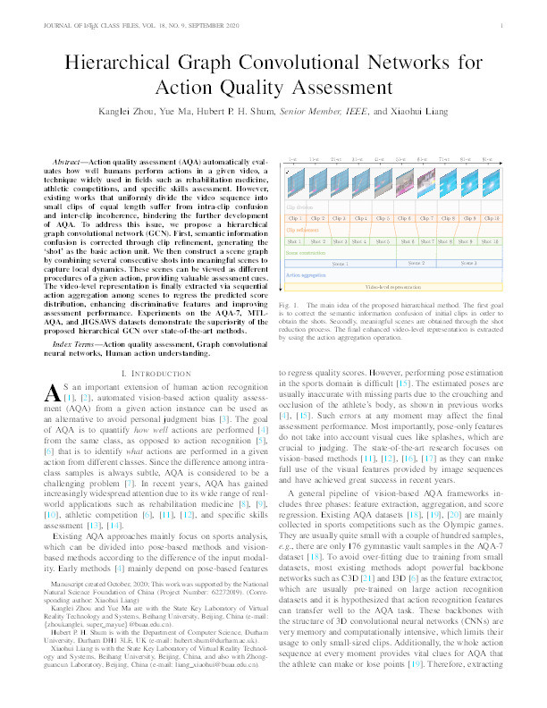 Hierarchical Graph Convolutional Networks for Action Quality Assessment Thumbnail