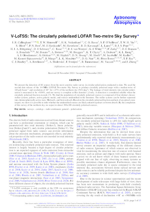 V-LoTSS: The circularly polarised LOFAR Two-metre Sky Survey Thumbnail
