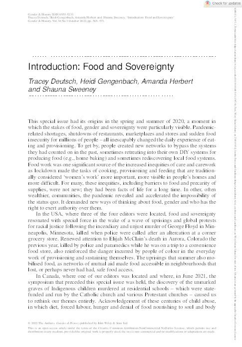 Introduction: Food and Sovereignty Thumbnail
