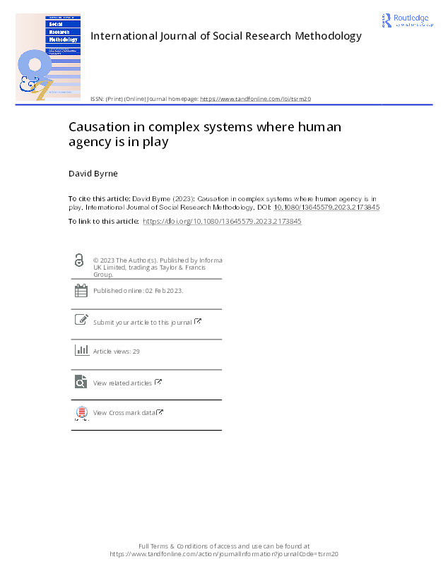 Causation in complex systems where human agency is in play Thumbnail