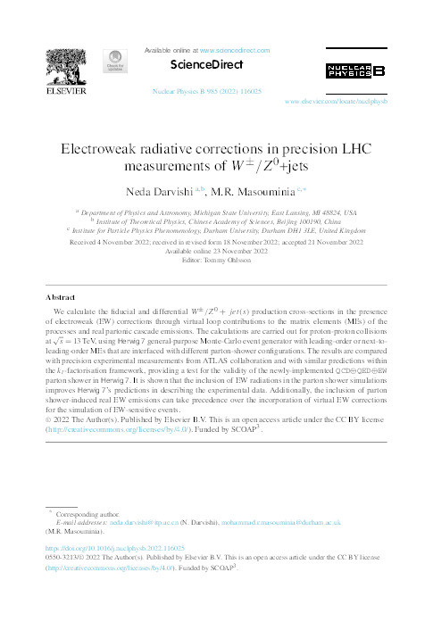 Electroweak radiative corrections in precision LHC measurements of W±/Z0+jets Thumbnail