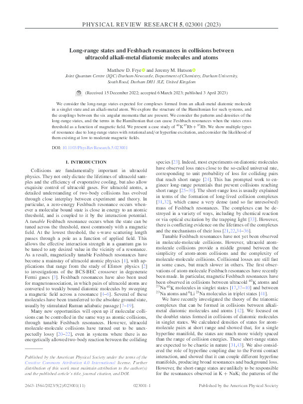 Long-range states and Feshbach resonances in collisions between ultracold alkali-metal diatomic molecules and atoms Thumbnail