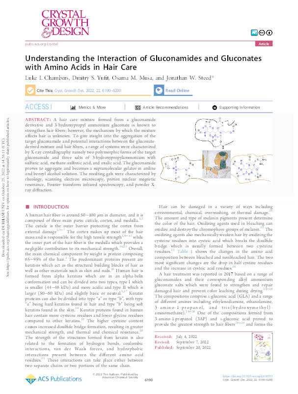 Understanding the Interaction of Gluconamides and Gluconates with Amino Acids in Hair Care Thumbnail