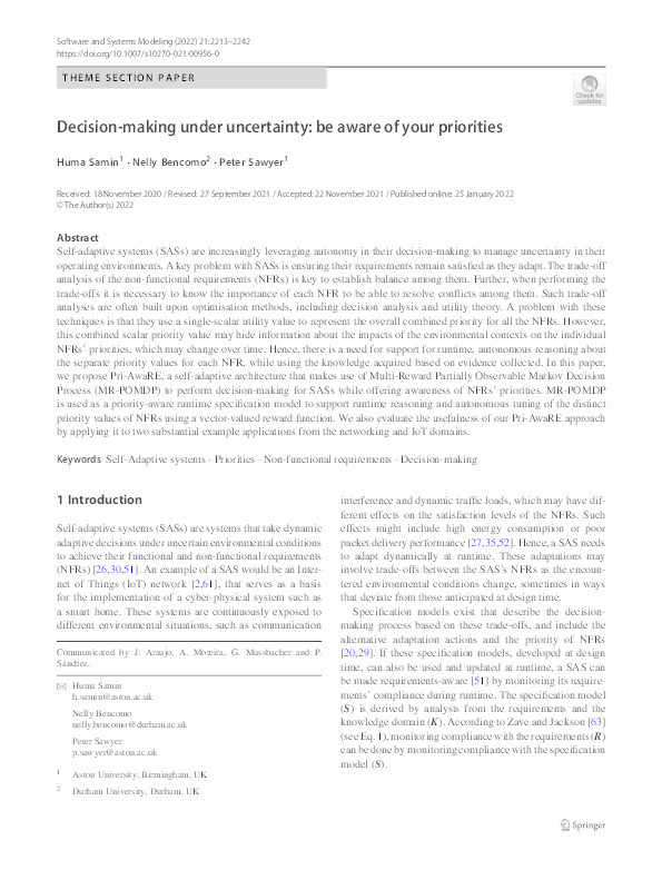 Decision-making under uncertainty: be aware of your priorities Thumbnail