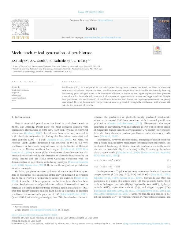 Mechanochemical generation of perchlorate Thumbnail