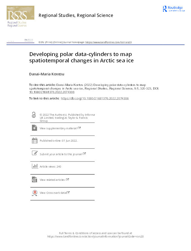 Developing polar data-cylinders to map spatiotemporal changes in Arctic sea ice Thumbnail