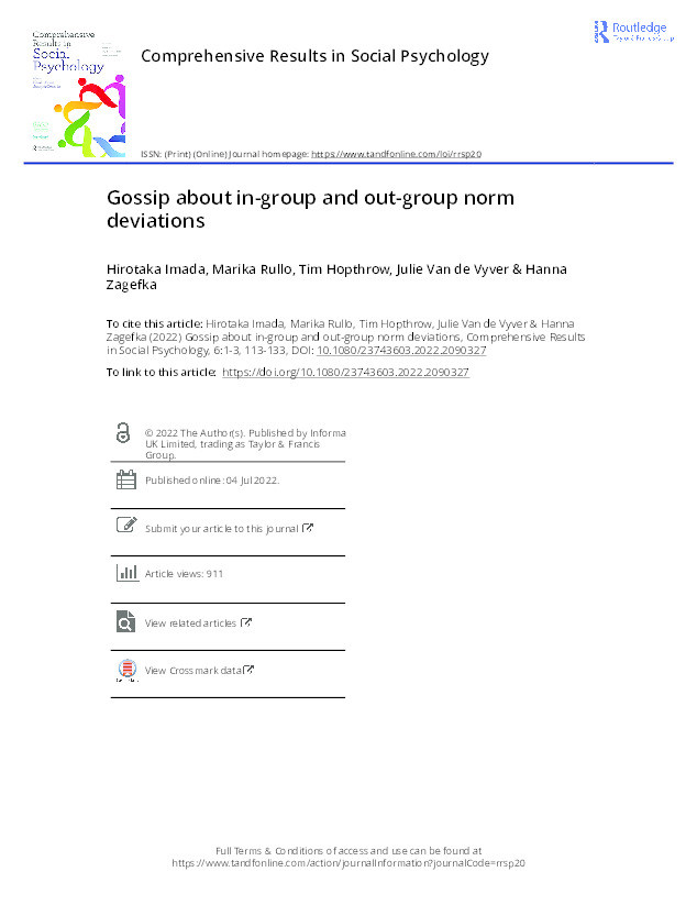 Gossip about in-group and out-group norm deviations Thumbnail