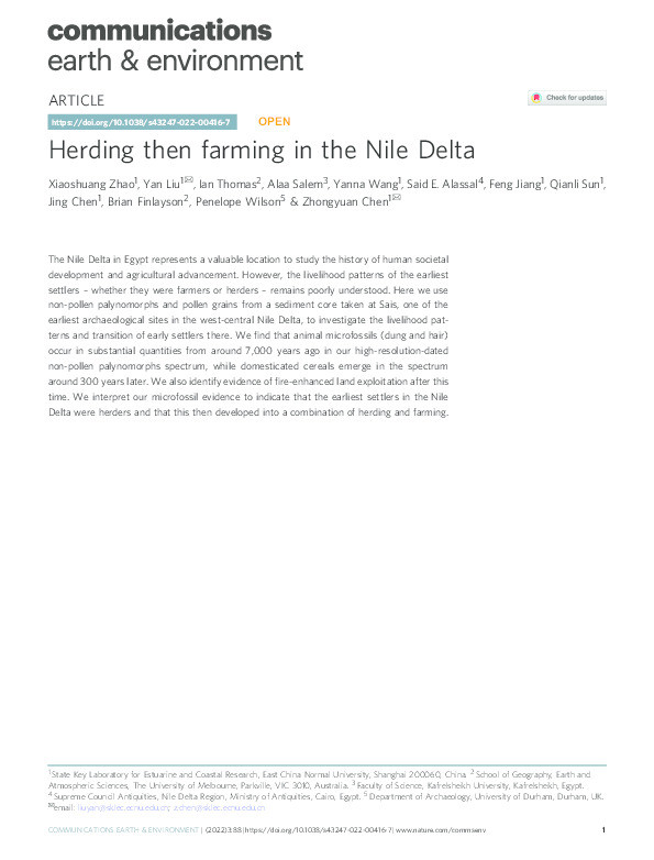 Herding then farming in the Nile Delta Thumbnail