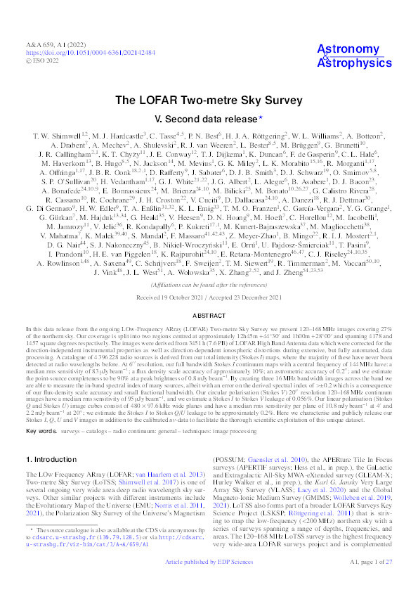 The LOFAR Two-metre Sky Survey Thumbnail