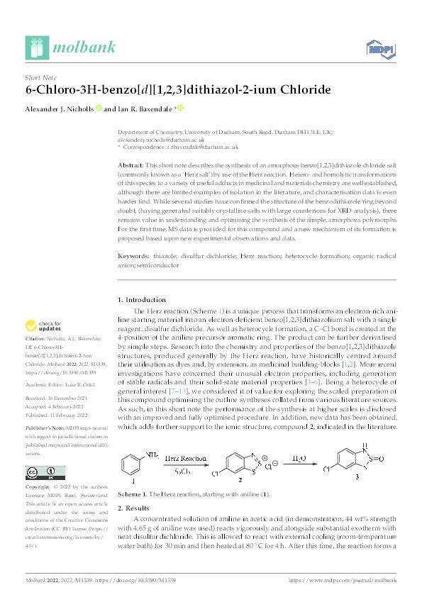 6-Chloro-3H-benzo[d][1,2,3]dithiazol-2-ium Chloride Thumbnail